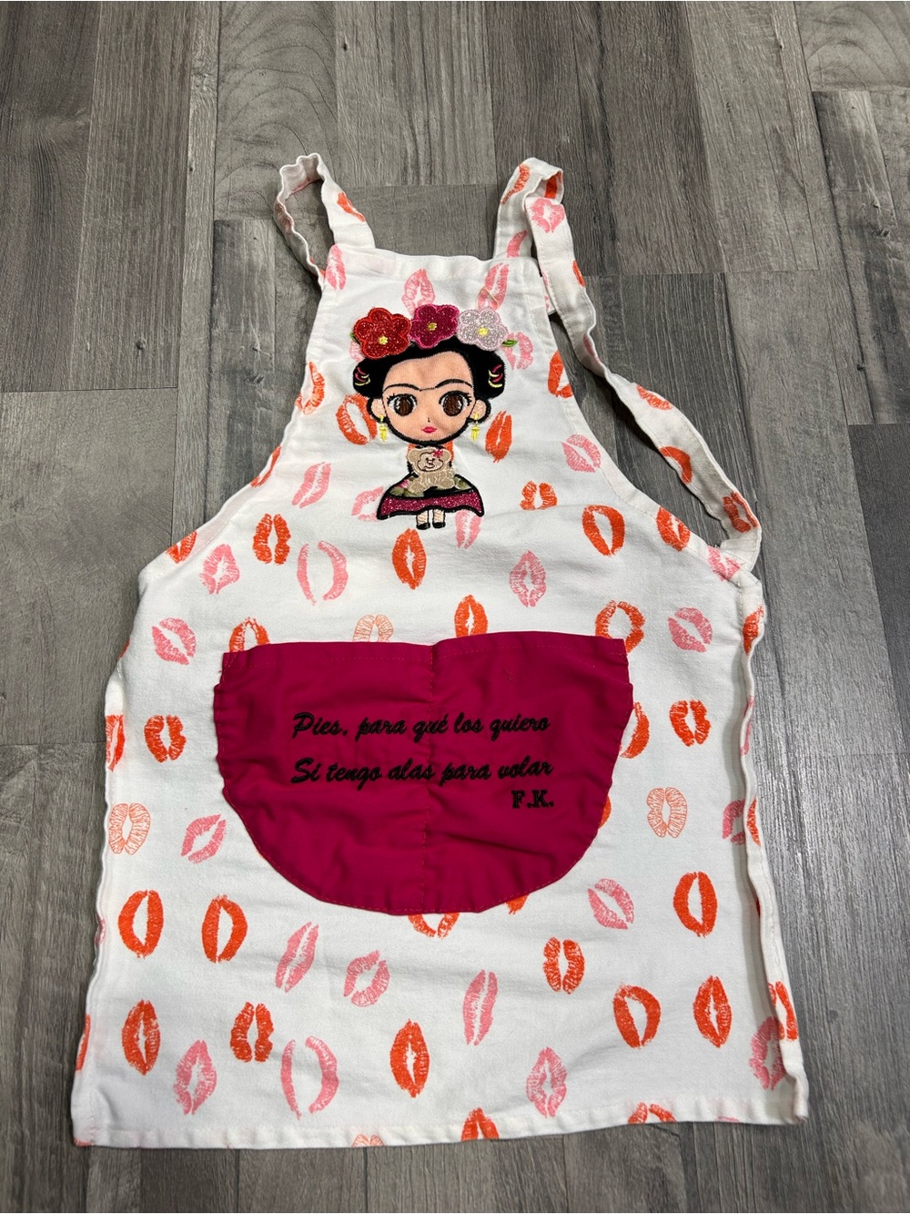 Toddler Girls Mexican Frida Apron Mandil S